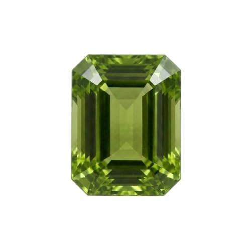 Natural IGC Certified Peridot Emerald Cut Loose Gemstone 2 Carat AA Clarity for Jewelry Making