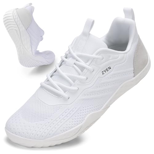 Image of ZYEN Mens Barefoot Shoes Wide Toe Box Trail Running Sneakers Zero Drop Non-Slip Extra Wide Width Walking Shoes Minimalist Wrestling Sneakers Gym Trainer
