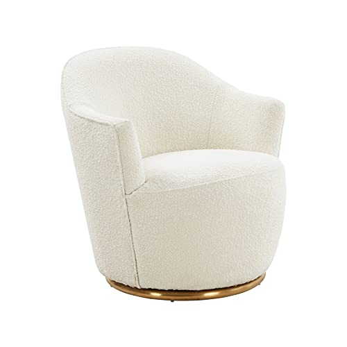 Sillón giratorio Bouclé crema miniatura 1