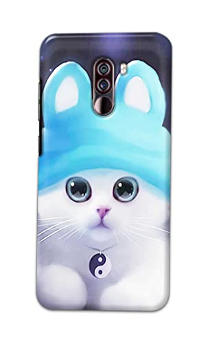 Image of Chinese Cutie Kitten Cat Big Eyes Lovely Girl Ears Hard Back Case Cover for Poco F1, Pocophone F1 Back Cover -(J5) VNS2221