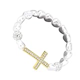 alloneslife Verstellbares Elastisches Religiöses Charmearmband Mit Perlendesign Und Katzen Augenstein Mode Handgelenk Schmuck Geeignet Für Frauen Mit Elastischen Religiösen Armband