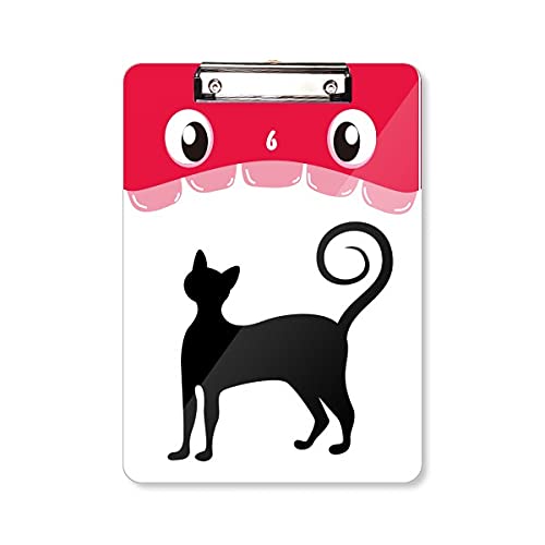 Bloc-notes A4 chat noir avec dossier à tête plate pour écrire stable