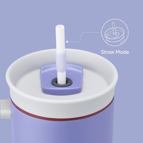 Image of Owala Stainless Steel Triple Layer Insulated Travel Tumbler with Spill Resistant Lid,Straw,and Carry Handle,BPA Free,40 oz,Light Purple (Whimsical Daydream),(Pack of 6)
