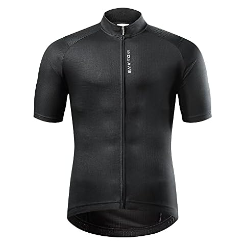 WOSAWE Men's Cycling Jerseys Breathable Short Sleeve Bike Shirt Quick Dry Racing Tops (New Balck, 3XL) Cover