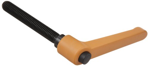Image of Nylon Metric Adjustable Handle with Black Push Button, Threaded Stud, 45mm Length, 35mm Height, M5 x 0.8mm Thread, 16mm Thread Length (Pack of 2)