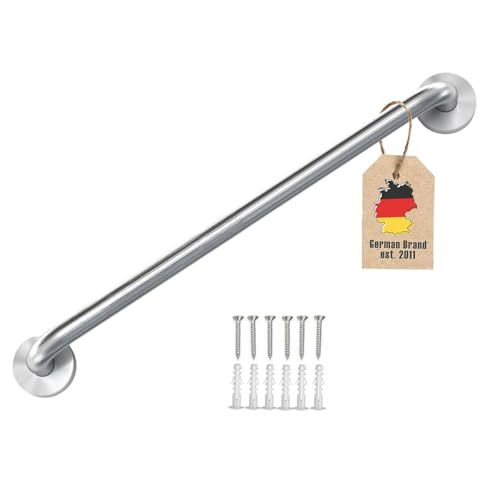 Intirilife Handtuchhalter aus Edelstahl Gebürstet - Länge 80cm und 19mm Stangendurchmesser zum Bohren - Handtuchstange Badetuchhalter Handtuch Halter Bad Sauna Küche, Wandmontage