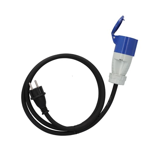 cartrend Explorer CEE Adapter mit CEE-Kupplung und Schutzkontaktstecker zum Anschluss von Wohnmobilen und Wohnwägen an Externe Stromversorgung, IP44, 1,5m, schwarz