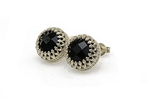 Boucles d'oreilles onyx noir anti-allergie argent 925 fait main