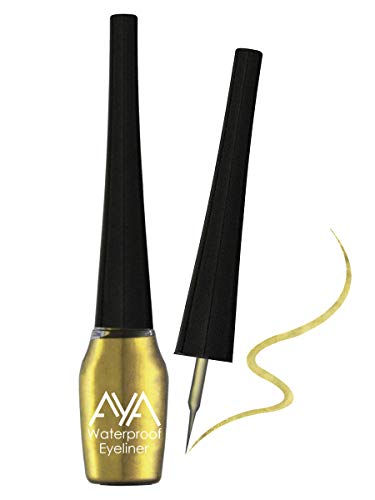 AYA Waterproof Long Lasting Smudge Transfer proof Liquid Eye Makeup Eyeliner, Set Of 2 (Silver and Golden)
