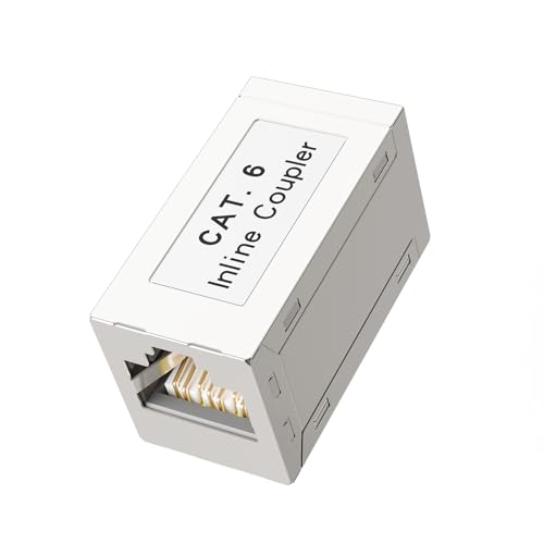 VCELINK Adaptador RJ45 Cat6 Empalmes RJ45 CAT6 Hembra a Hembra para Cable de Ethernet Acoplador LAN RJ45 Blindado de Metal-1 Unidad