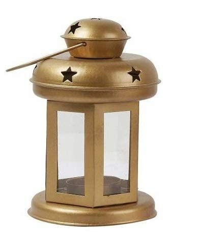 Antique Collection Hanging Lantern Lamps Tealight Holder with Tealight Candle for Living Room Home Decoration Set of 2, Iron