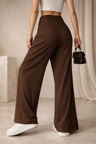 Image of Twill Regular Fit High-Waist Korean Trousers for Women & Girls | Casual Pants Outings