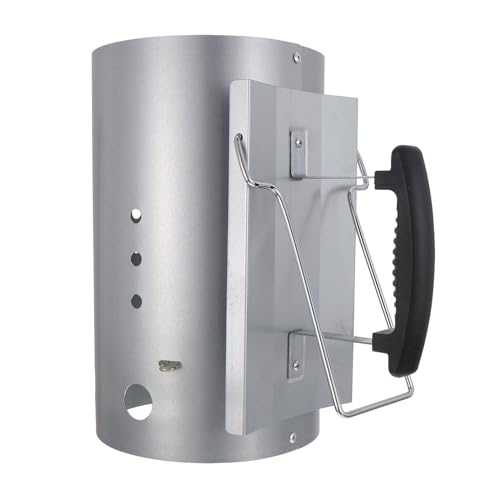 COLLBATH Avviatore Rapido Carbonella Barbecue in Zincato con Impugnatura Nylon per Campeggio e Uso Esterno Accendifuoco per Facile e Veloce