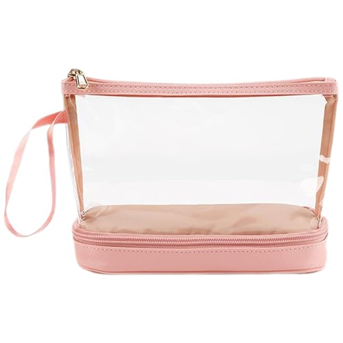 Estuche de maquillaje transparente, estuche de aseo transparente de viaje, estuche de maquillaje bolsa de viaje, estuche de cosméticos, organizador de artículos de tocador, estuche de almacenamiento