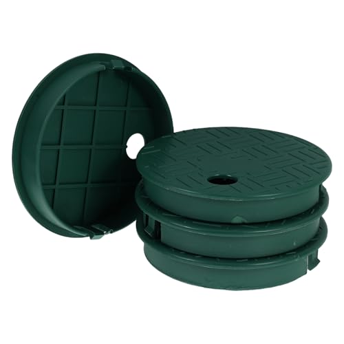 HOMSFOU Tapa de Caja de Válvulas de Riego Verde 6 Pulgadas, 4 Unidades, Plástico Resistente para Sistema de Caja de Rociadores, Cubierta Exterior para Control de Riego de Césped y Jardín