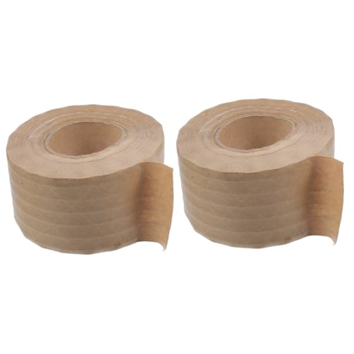 jojofuny 2 Rollos De Cinta De Sellado Cinta De Embalaje Resistente Tiras Adhesivas De Goma Para Envolver Cajas Cinta De Papel Cinta Para Cajas Papel Marrón Claro