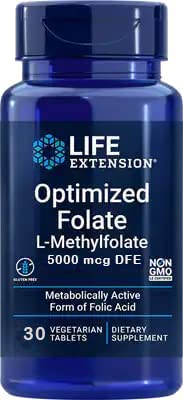 High Potency Optimized Folate 5000 mcg, 30 Vegetarian Tablets-Pack-2