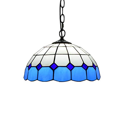 Lustre méditerranéen en vitrail européen de 12 pouces de haute qualité
