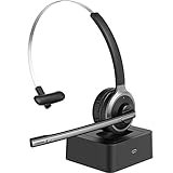 Wireless Headset with Microphone Noise Canceling, Lightweight Wireless Headphones for Computer, On-Ear Office Headset for Online Meeting, Business, K12 Classroom, Work from Home…
