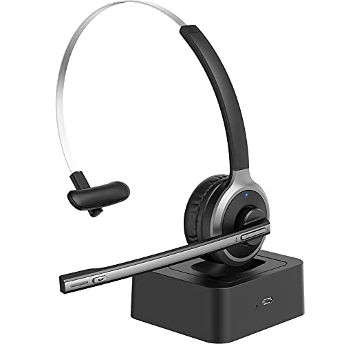 Wireless Headset with Microphone Noise Canceling, Lightweight Wireless Headphones for Computer, On-Ear Office Headset for Online Meeting, Business, K12 Classroom, Work from Home