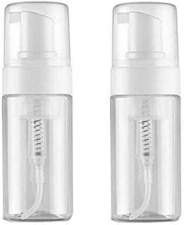2PCS 100ML/3.4Oz Refillable Empty Plastic Foam Foamer Dispenser Pump Bottles Cosmetics Lotion Makeup Shampoo Facial Cleanser Liquid Soap Dish Foaming Holder Container Jar Pots(Transparent)
