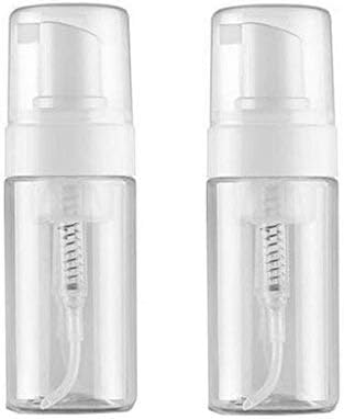 2PCS 100ML/3.4Oz Refillable Empty Plastic Foam Foamer Dispenser Pump Bottles Cosmetics Lotion Makeup Shampoo Facial Cleanser Liquid Soap Dish Foaming Holder Container Jar Pots(Transparent)