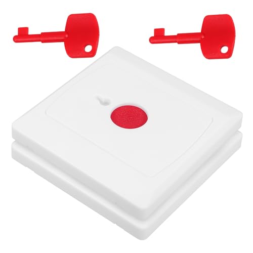 Healeved 2Pcs Wall-Mounted Emergency Call Button with Key for Seniors, Patient Alert Push Button, Caregiver Help Alarm Switch for Elderly Assistance and Safety