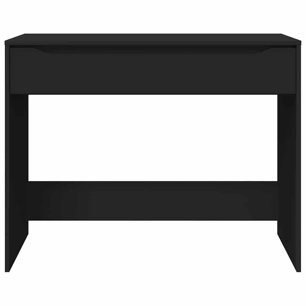 Biurko czarne z materiału drewnopochodnego 100 x 50 x 78 cm z szufladą, nie zajmuje dużo miejsca i ergonomiczne, do biura, biura domowego, gabinetu, komputera, laptopa, miejsca pracy