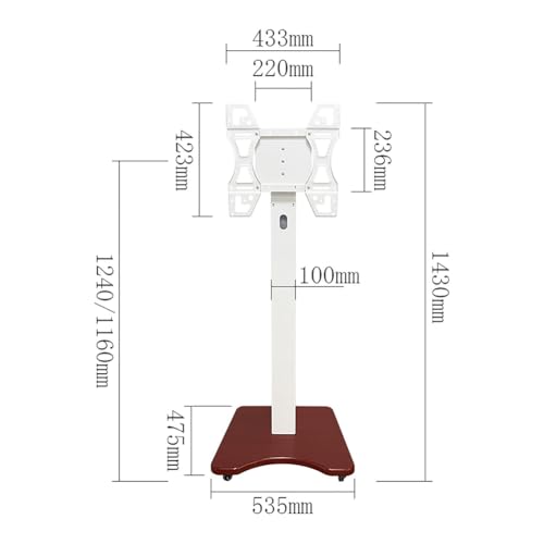 Soporte móvil para TV con ruedas para TVs 27 a 50 pulgadas miniatura 7
