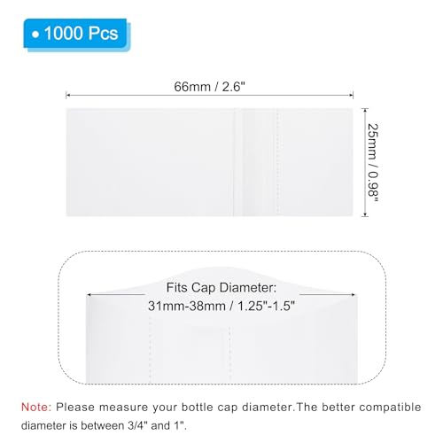 Image of PATIKIL 66x25mm PVC Perforated Shrink Bands, 1000Pcs 0.05 mm /2 Mil Thickened Heat Shrink Seal Wrap Fit for 1.25 inch-1.5 inch Cap Diameter Essential Oil Bottles Jars Cans Tin, Clear