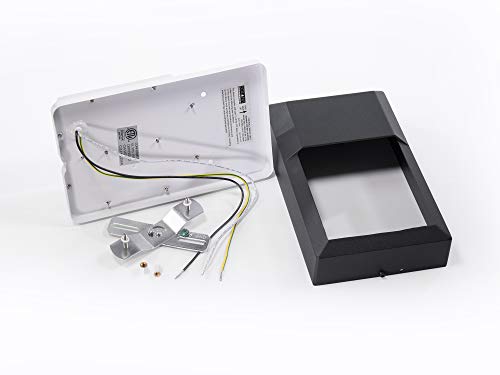 Coramdeo Commercial Residential Outdoor Sconce Wall Pack Light, Wet Location, Built In Led Color Select Switch For 3K / 4K / 5K, 1250 Lumens, Black Cast Aluminum With White Pc Lens 2 Pack #TOP4