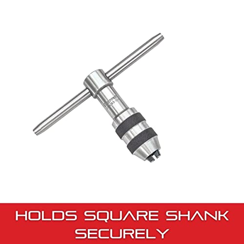 Image of Starrett T-Handle Tap Wrench - Ideal for Holding Taps, Drills, Reamers and Small Tools - 1 /4-1 /2 inch Capacity Tap Size, 3-1 /2 inch Body Length, 3 /16-5 /16 inch Square Shank - 93C