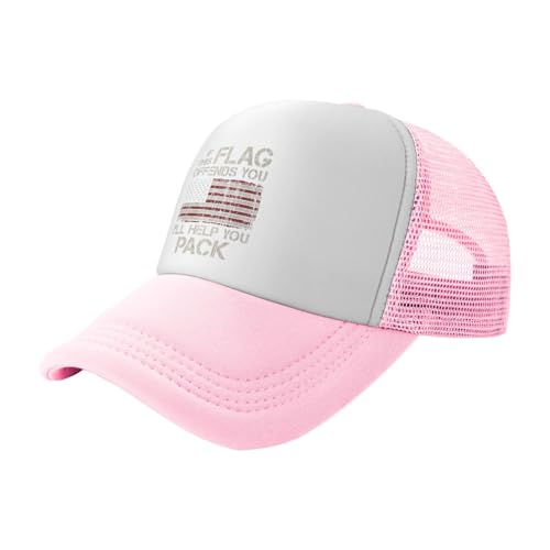 If This Flag Offends You, I'll Help You Pack Trucker Hat Snapback Mesh Baseball Cap Unisex
