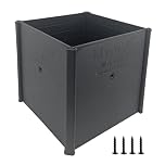 Myard 6x6x6 Inches Post Protector with Screws, Inner Size 5.5"x5.5", Protect Mailbox, Deck & Fence Posts from Damage to Lawn Maintenance Equipment, Fit Wood & Metal Posts (1-Pack, Black)
