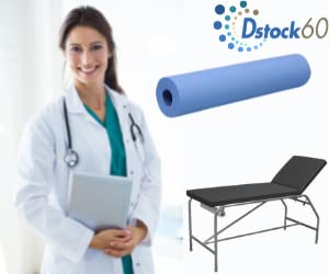 (DSTOCK60) - 6 Draps d'Examen - 50 x 35 - Plastifiés - Résistants - Absorption Optimale - Prédécoupés tous les 35cm - Largeur 50cm - 150 formats - Lot de 6 rouleaux