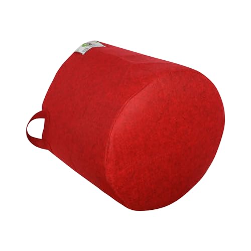 Image of Geo Fabric Grow Bags for Plants, 400 GSM Heavy-Duty, Breathable Drainage for Healthy Roots, Reusable & Washable, Maroon, 18 X 18 Inch (Pack of 2)