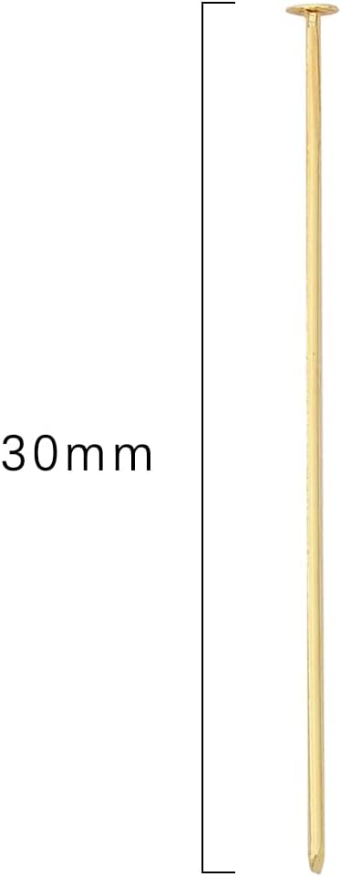 BEADIA 14K Gold Plated Flat Head Pins Non Tarnish 30mm 200pcs for Jewelry Making Findings image 2