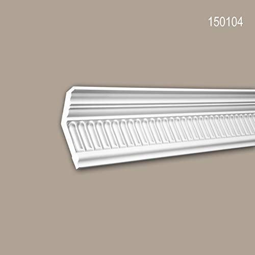 Corniches de prestige Profhome 150104 en polyuréthane aspect stuc traditionnel blanc