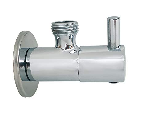 Image of Aquieen Full Brass Heavy Angle Stop Valve with Wall Flange Fluid (4)