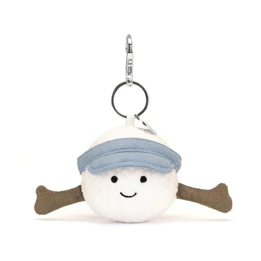 Jellycat Amuseables Golf Ball Bag Charm, 2.5 inches | Sports Plush Keychain | Gift for Sports Fans, Golf