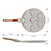 RANX INGST Pancake Pan 7 Holes, Non Stick Mini Crepe Pan with Detachable Handle, Pancake Mold for Kids, Oven Safe, White