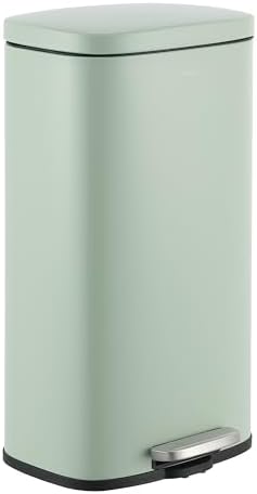 happimess HPM1011H Curtis 8-Gallon Step-Open Trash Can, Fingerprint Resistant, Modern, Minimalistic for Home, Kitchen, Laundry Room, Office, Bedroom, Bathroom, Pistachio Gelato