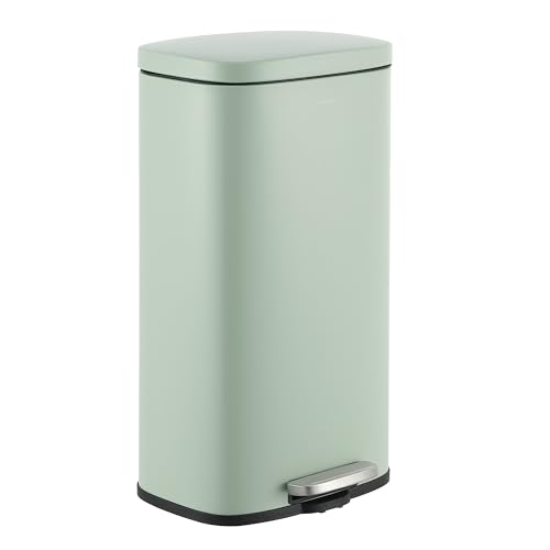 happimess HPM1011H Curtis 8-Gallon Step-Open Trash Can, Fingerprint Resistant, Modern, Minimalistic for Home, Kitchen, Laundry Room, Office, Bedroom, Bathroom, Pistachio Gelato by happimess - Used condition - US$74.88