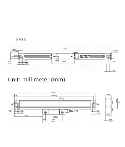 Grating Scale KA35 0.005mm 5VDC TTL 900mm miniatura 2