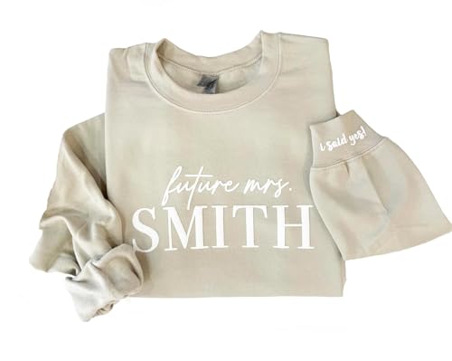 Minimalist Gift Embossed Mrs Sweatshirt - Custom Mrs Sweatshirt - New Mrs - Future Mrs - Wedding Gift - Future Mrs. Gift - I Said Yes Sweater - Engagement Gift - Newly Engaged