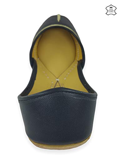 Image of Fulkari Women's Nappa Soft Genuine Leather Juttis | Bite and Pinch Free Jutis | Punjabi Jutti For Ladies | Casual Flat Stylish Mojari | Ethnic Flats For Girls |