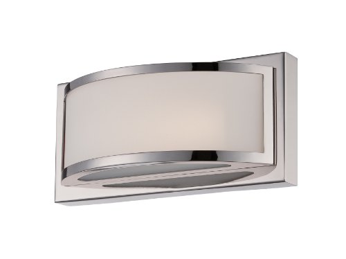 Image of Nuvo Lighting 62 /311 Mercer LED One Light Wall Sconce 4.8 Watt 285 Lumens Soft White 2700K KolourOne LED Technology Frosted Glass Polished Nickel Fixture