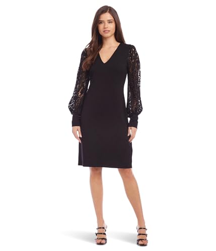 Karen Kane Womens Lace Sleeve Dress Black S at Amazon Women's Clothing store