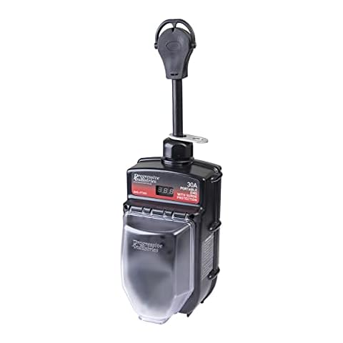 Progressive Industries Portable RV Surge Protector, 30 Amp EMS with Integrated Display, Fault Detection, and All Weather Shield Assembly - EMS-PT30X Cover