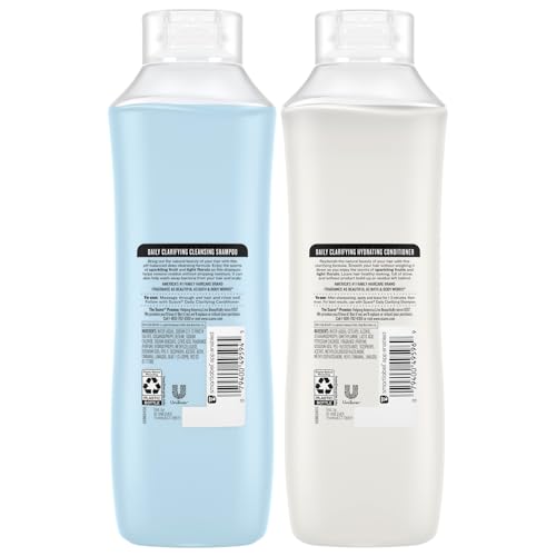 Suave Shampoo & Conditioner Set, Clarifying & Hydrating – Build Up & Residue Removal Formulas for Beautiful, Shiny Hair, 22.5 Oz Ea (2 Piece Set)